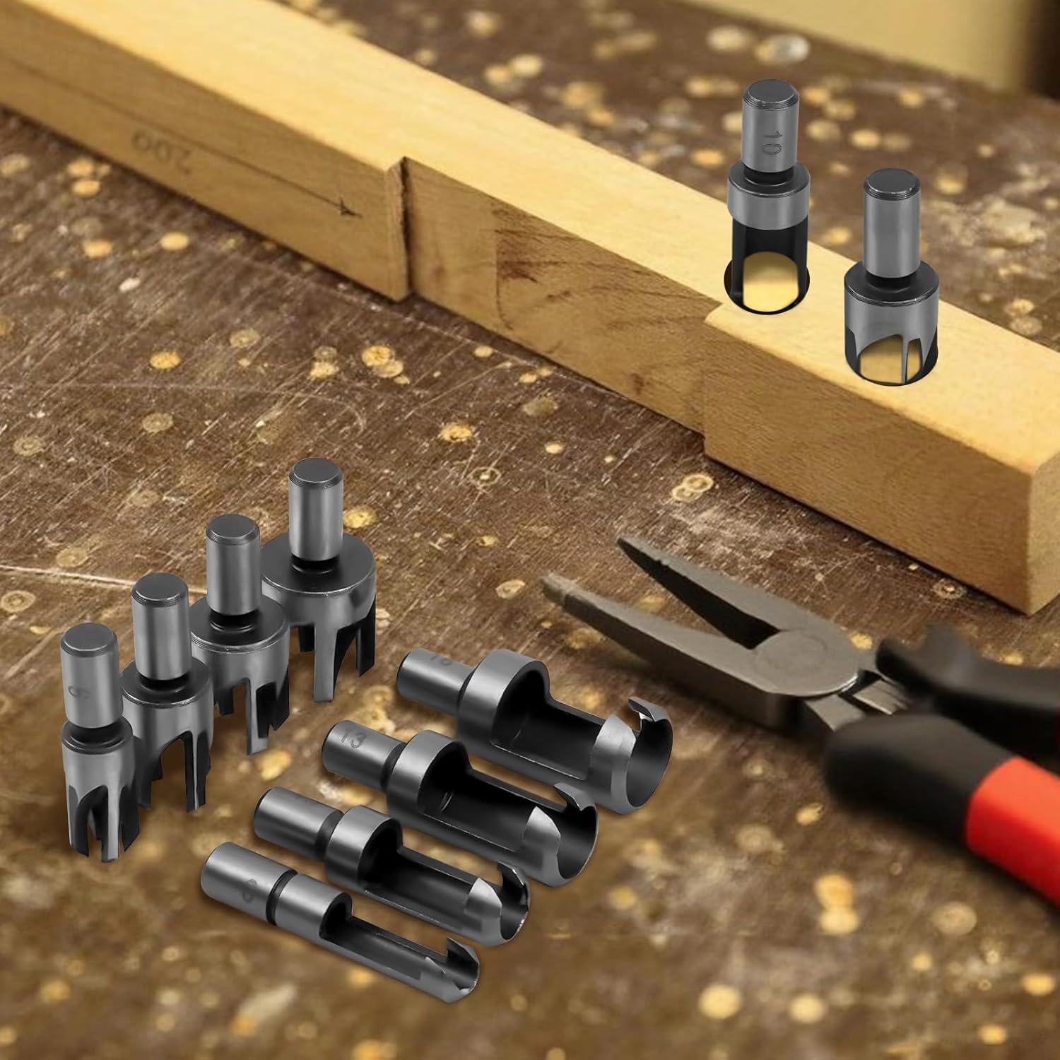 Zapfenschneider Set 8 Stück Holzdübelbohrer Für Holzprojekte.