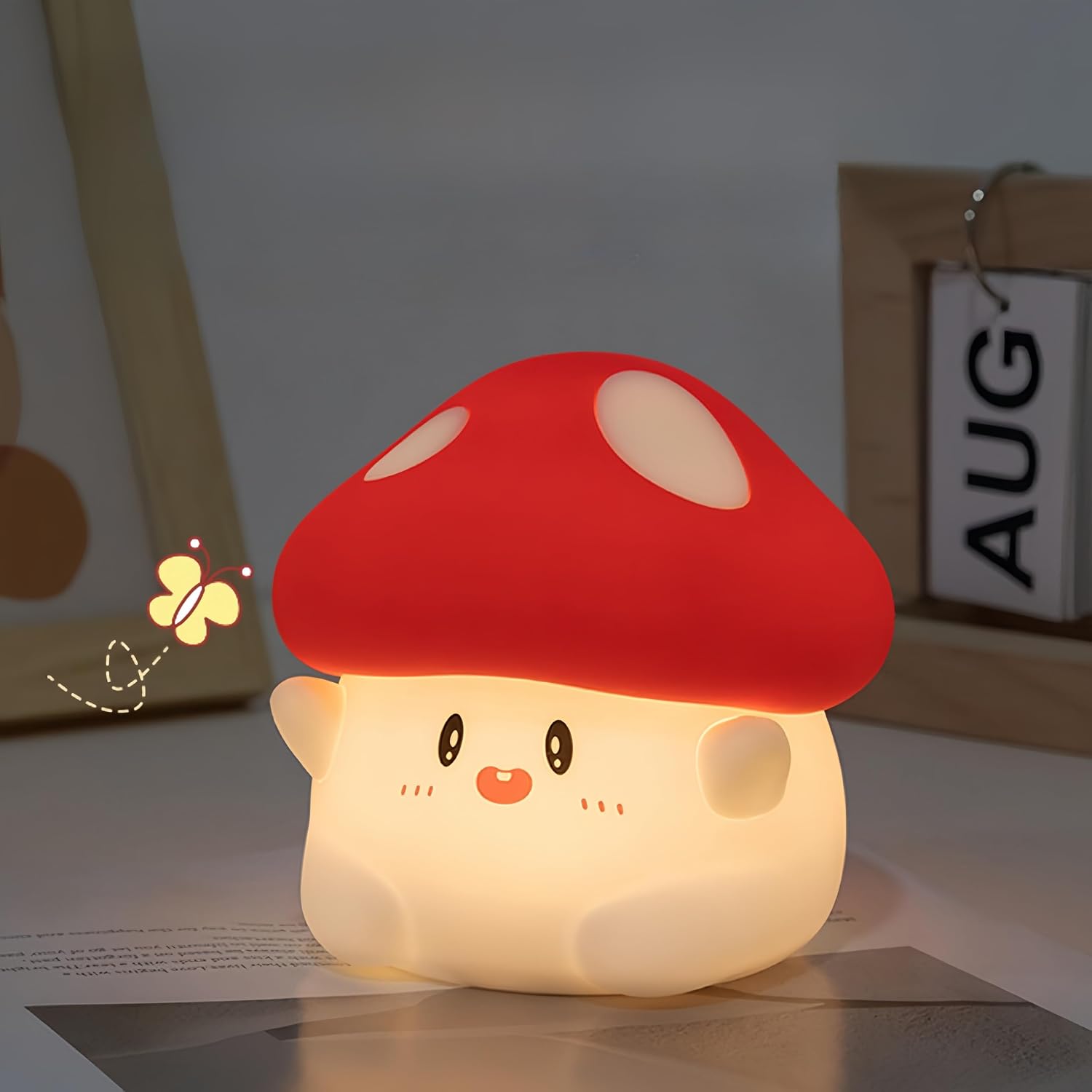 Pilz Nachtlicht Kinder Silikon Dimmbar Schlummerleuchte Lampe
