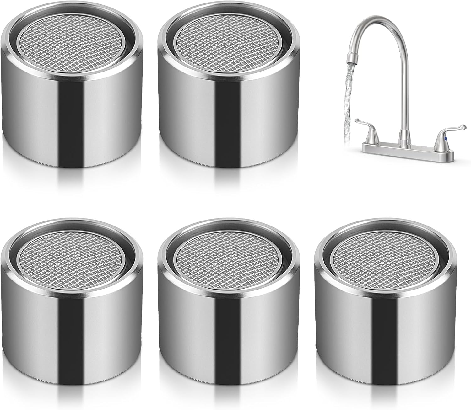 5 Stueck Strahlregler M22 Wasserhahnfilter Messinggehaeuse Bad