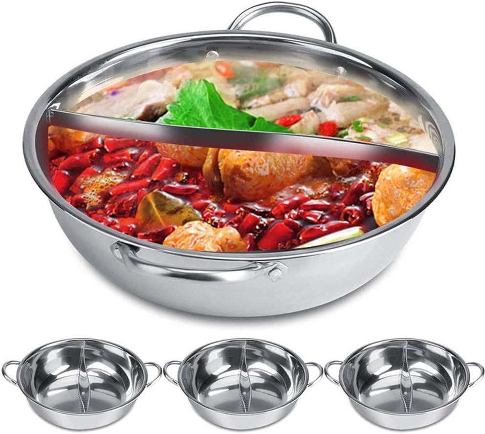 Hot Pot Topf Edelstahl 32cm Doppelseitig Mit Trennwand