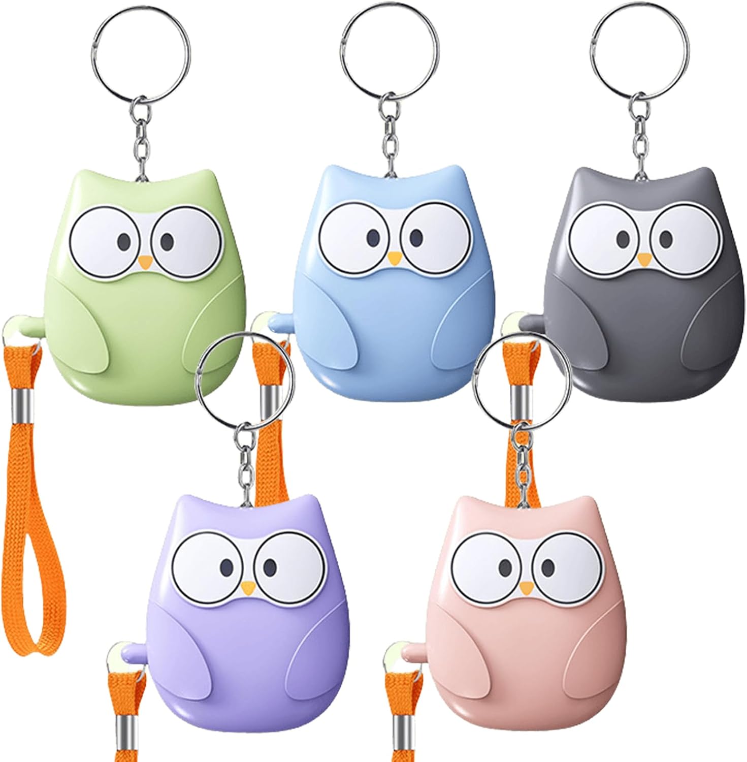 5 Stück Taschenalarm 130db Led Schlüsselanhänger Eulen Stil