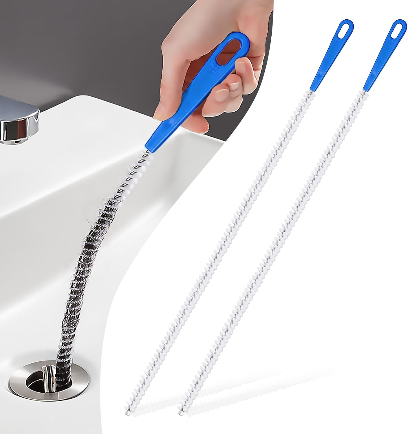 4er Abflussbürste 45cm Für Abfluss Küche Waschbecken Badewanne