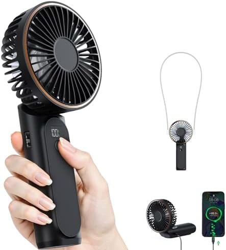 Tragbarer Mini Ventilator 4000mah Led Display 180 Grad 6 Gaenge