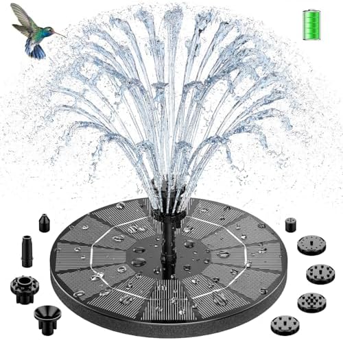 Solarbrunnen 3.5w Akku 10 Fontänen Garten Vogelbad Teich Pumpe