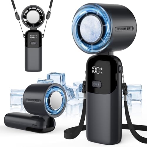 Handventilator 3 In 1, Eiskühlung Digitalanzeige 3600mah Akku