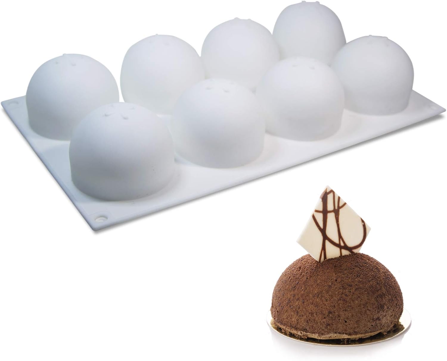 Silikonform Kugel 8 Hohlräume Backform Halbkugel Schokoladenform