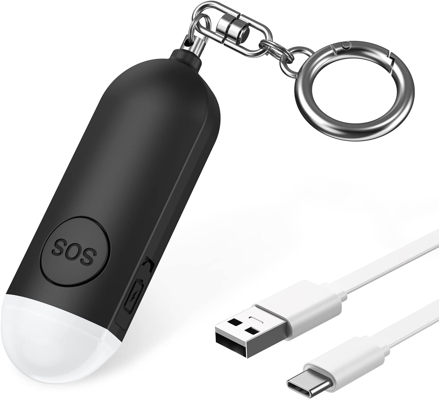 Persönlicher Alarm 130db Stroboskop Led Usb Akku Schlüsselanhänger