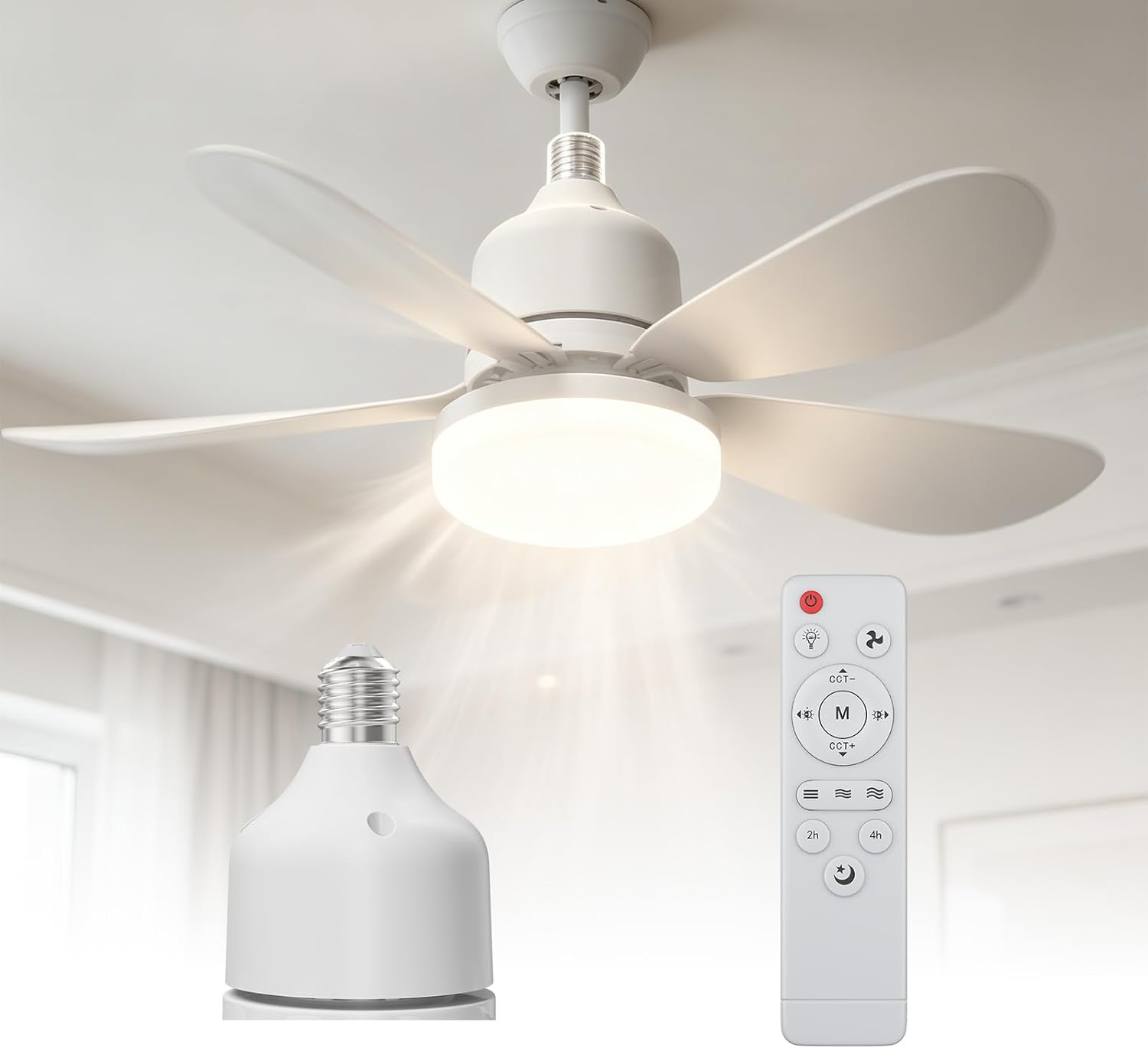 Deckenventilator Mit Licht Fernbedienung Dimmbar Timer 52cm