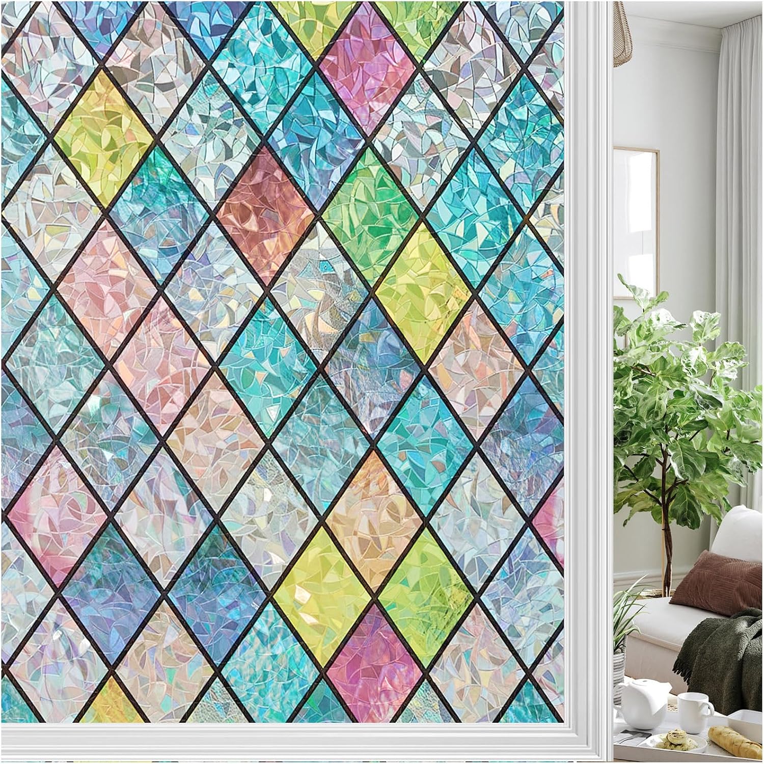 Fensterfolie Regenbogen Blickdicht 3d Uv Schutz 44.5x200