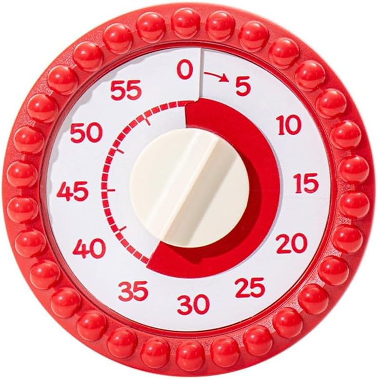 Visueller Küchentimer 60 Min Eieruhr Pomodoro Magnetisch Rot.
