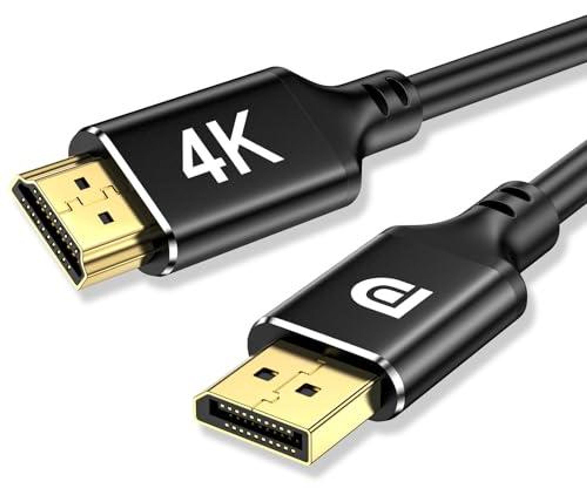 4k Displayport Auf Hdmi Kabel 2m Dp1.2 Hdmi1.4 Schwarz