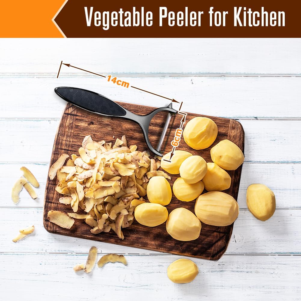Sparschäler Set Edelstahl Kartoffelschäler Schwarz