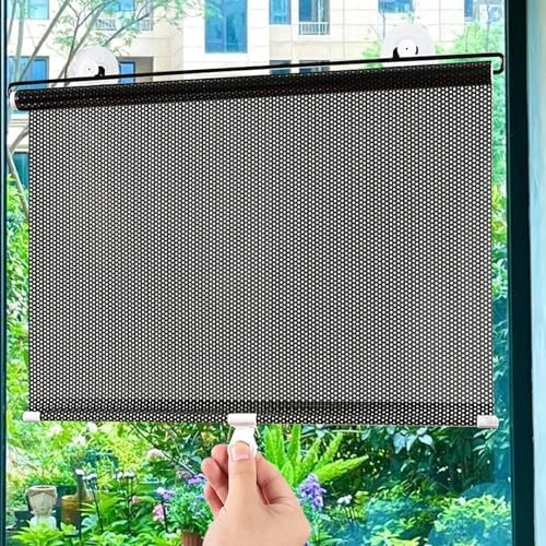 Sonnenschutz Rollo Saugnapf Jalousie Verdunklungsrollo Ohne Bohren Schwarz