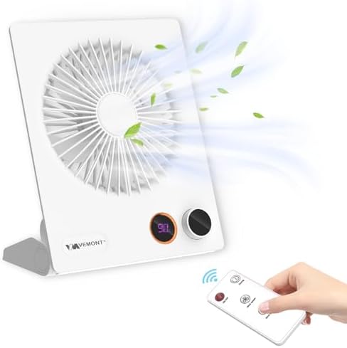 Mini Tischventilator Usb Akku 5000mah Fernbedienung 180° Schwarz