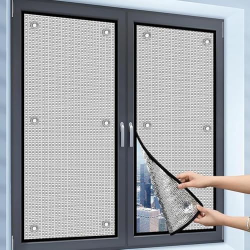 Alufolie Waermeisolierung Fensterfolie Sonnenschutz Saugnapf 90x150cm