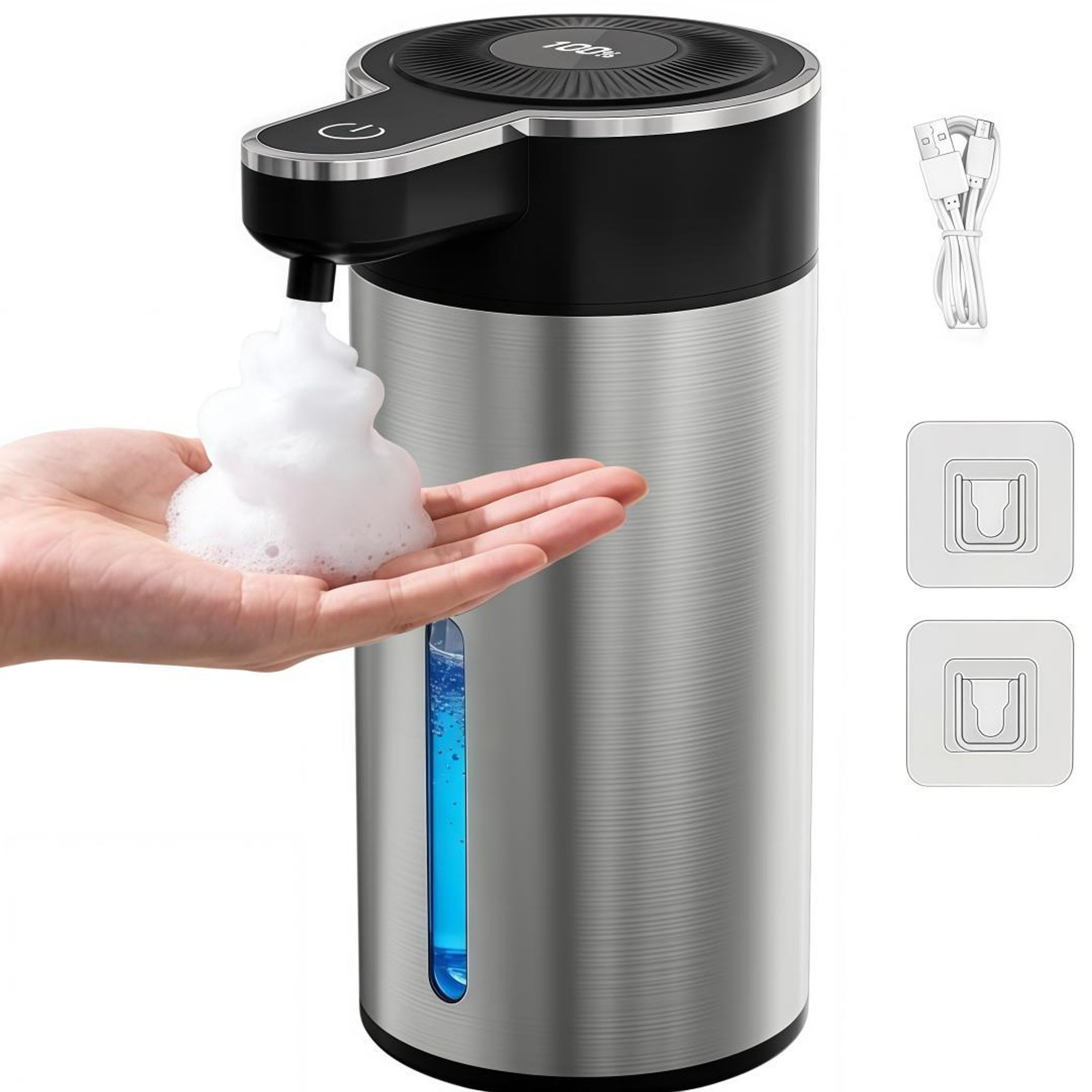 Seifenspender Automatischer Sensor 4 Stufen 400ml Lcd Edelstahl