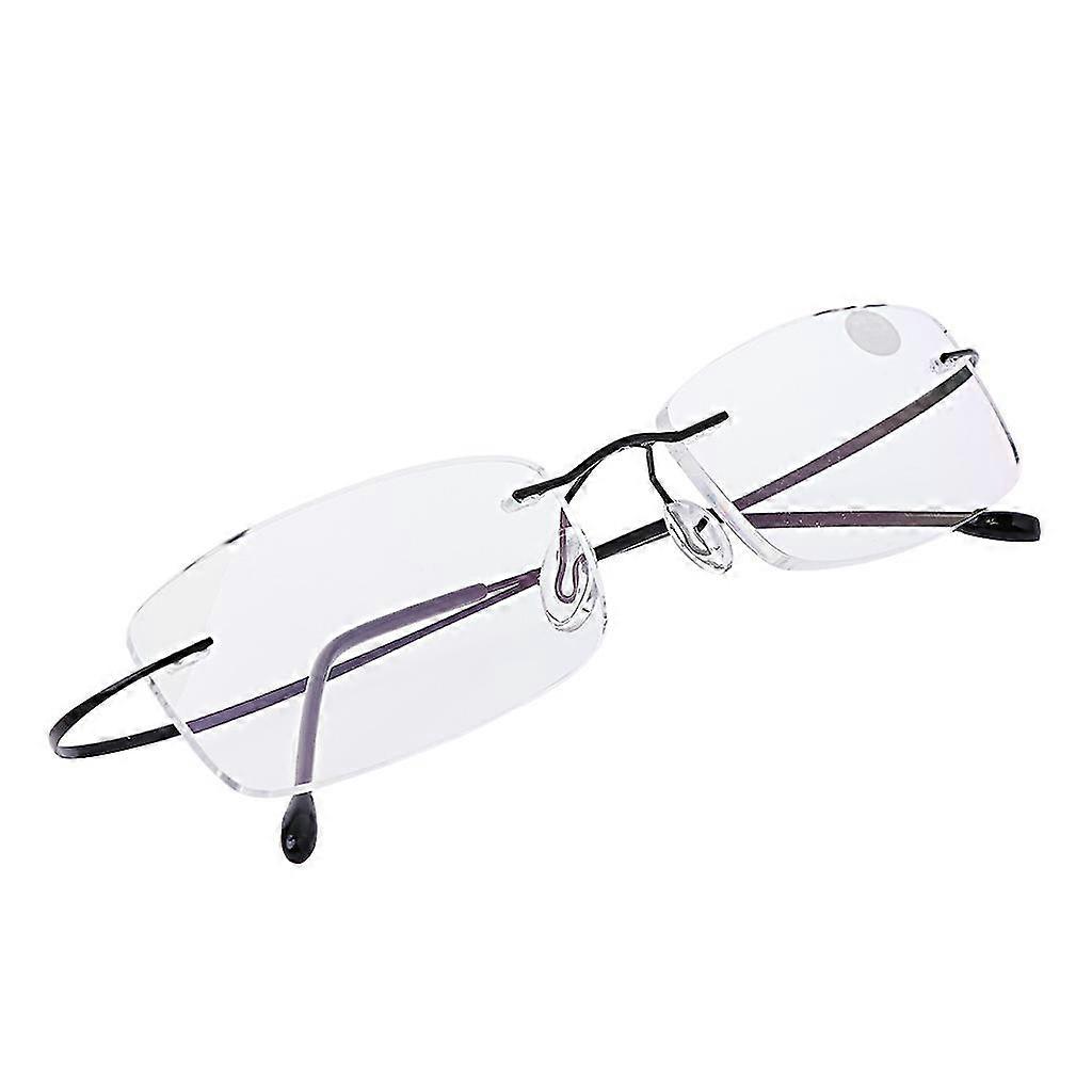 Ultraleichte, Randlose Lesebrille Aus Titan, Unisex, +1,0 Bis +3,5 Dioptrien, Kompakt (schwarz, 100 Stück)