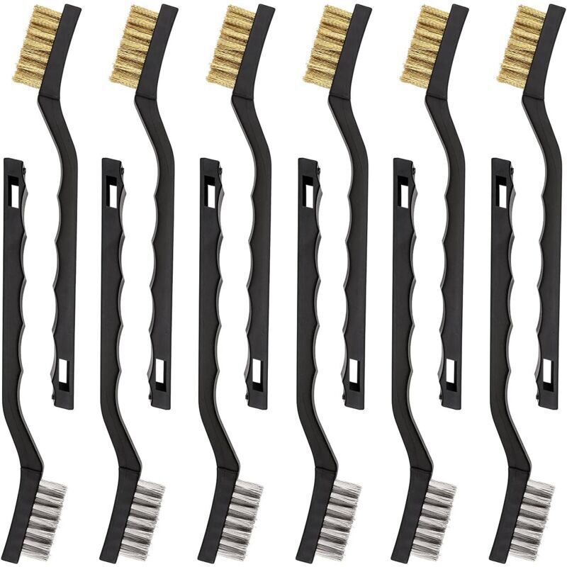 Set Mit 12 Mini-metallbürsten Aus Edelstahl Und Messing Von Ulisem