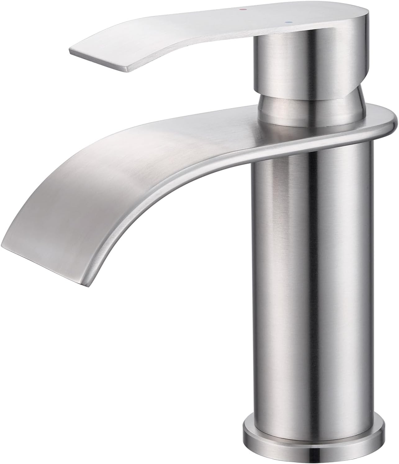 Cecipa Waschtischarmatur, Moderne Wasserfall-waschtischarmatur, 86 Mm Auslaufhöhe, Gebürstete Oberfläche, G 3/8, Warm- Und Kaltwasseranschluss, Edelstahl