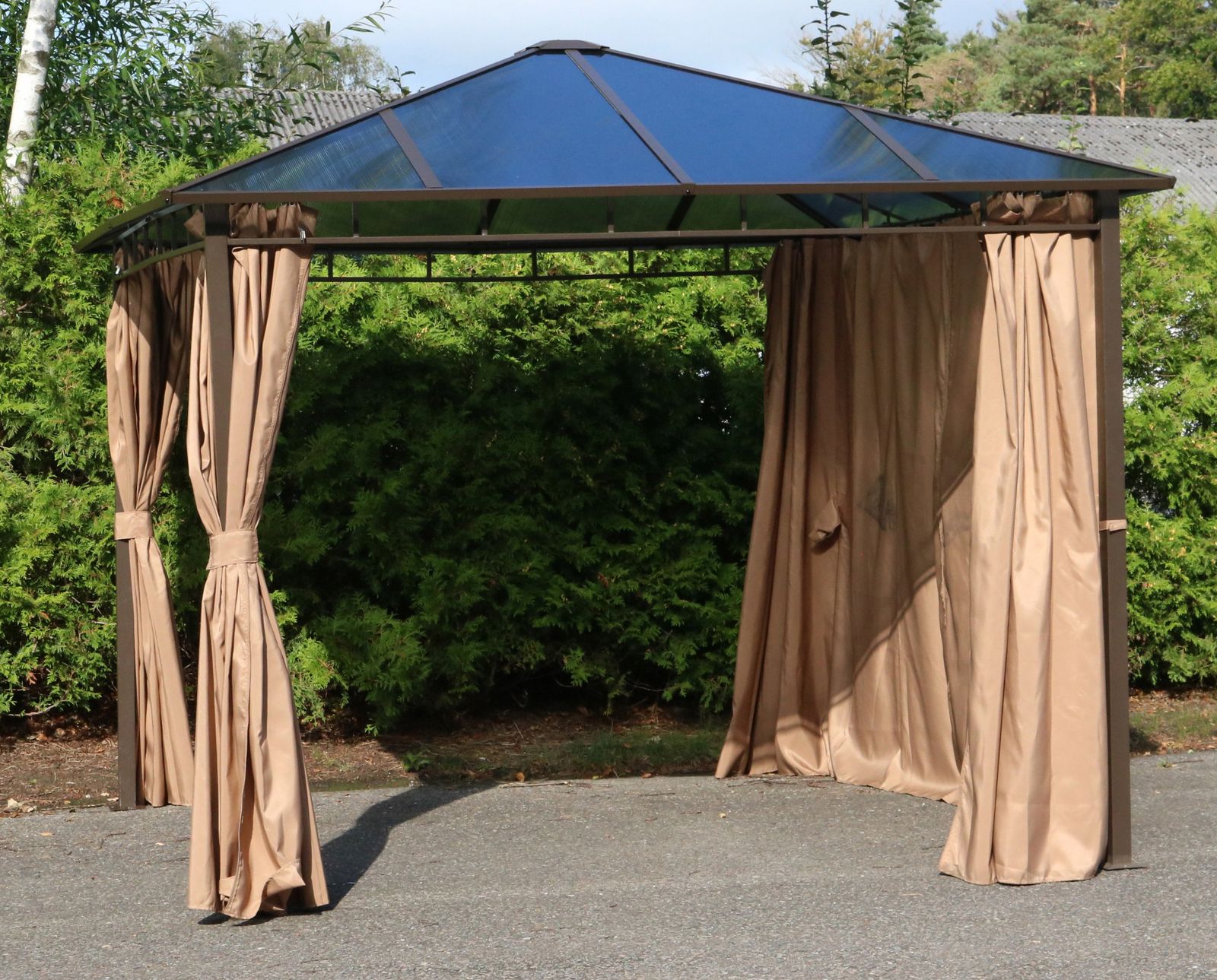 Gartenpavillon Hardtop Mit Seitenteilen 3x3m Pavillon Partyzelt Gartenzelt