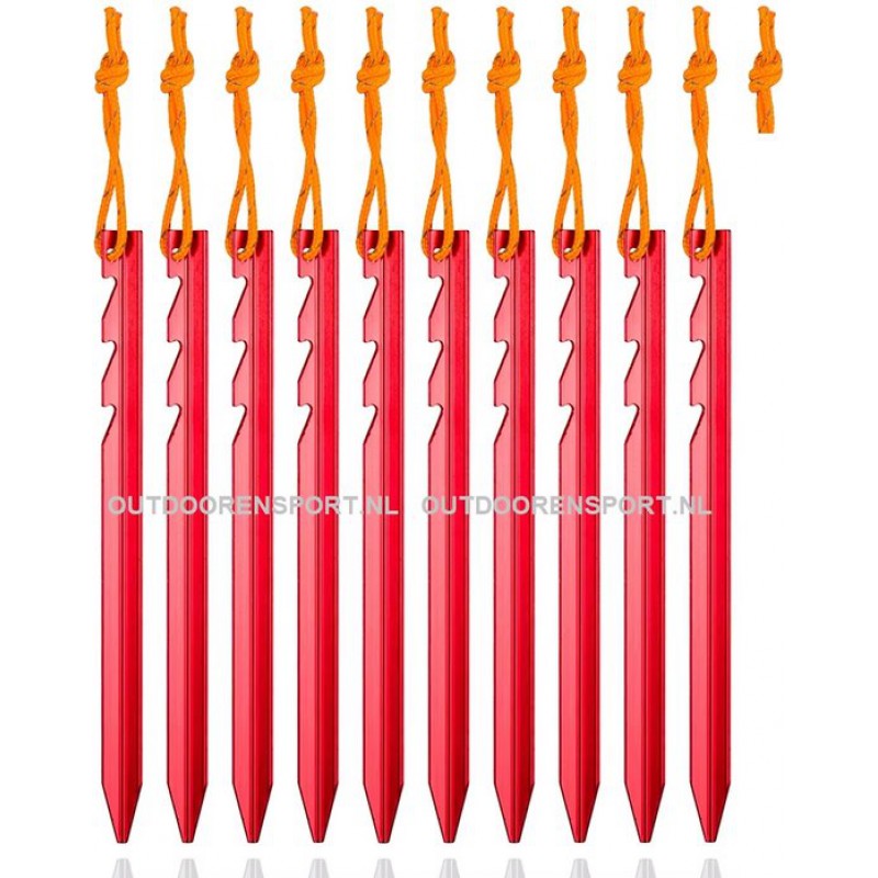 Leichter 18 Cm Y-haken, Rot Mit Gezahnter Kante, 10er-packung, Je 13 Gramm
