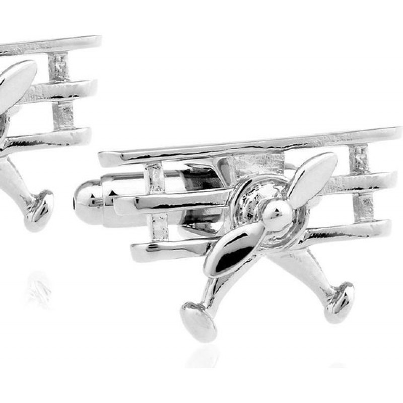 Manschettenknöpfe In Flugzeugform – 316l-stahl – 20 X 12 Mm