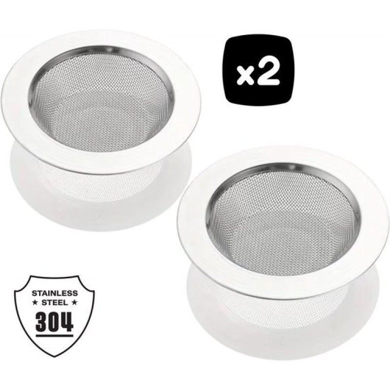 2er-set Edelstahl-spülbecken-siebe – 11,2 Cm – Universeller Spülbecken-abflussstopfen – Verstopfungsfreier Edelstahlfilter – Abflussstopfen – Passend Für Standardspülen – C