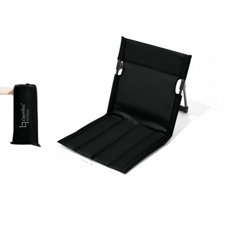 Klappstuhl – Bodenstuhl – Strandmatte Mit Rückenlehne – Klappbarer Campingstuhl – Strandstuhl – Sonnenliege – Klappstuhl – Campingstuhl – Schwarz
