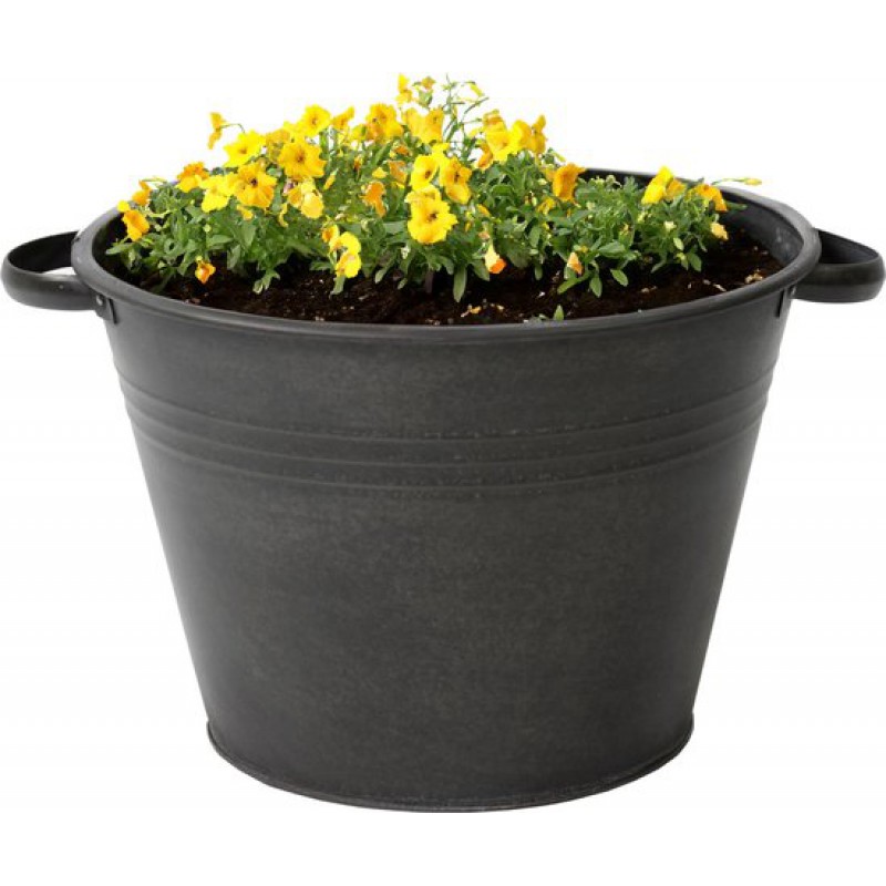 Blumentopf/bauerntopf – Zink – Schwarz – D31 X H21 Cm