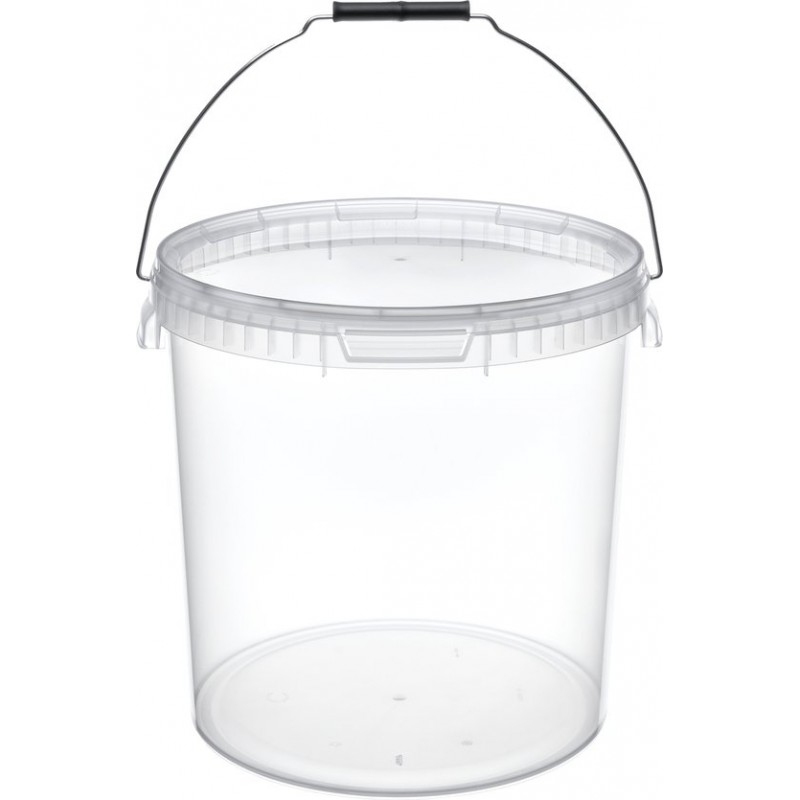 1 Garronda Eimer Mit Deckel – 20 L – Verpackungseimer – Kleiner Eimer – Rund – Transparent Gd-pl-bis-tra