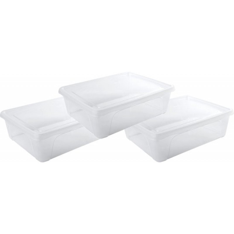 Flache Aufbewahrungsbehälter – 10er-pack – 2,5 Liter – Transparent – Kunststoff – 24 X 20 X 8 Cm – Aufbewahrungsbehälter – Ideal Zur Aufbewahrung Von Lebensmitteln