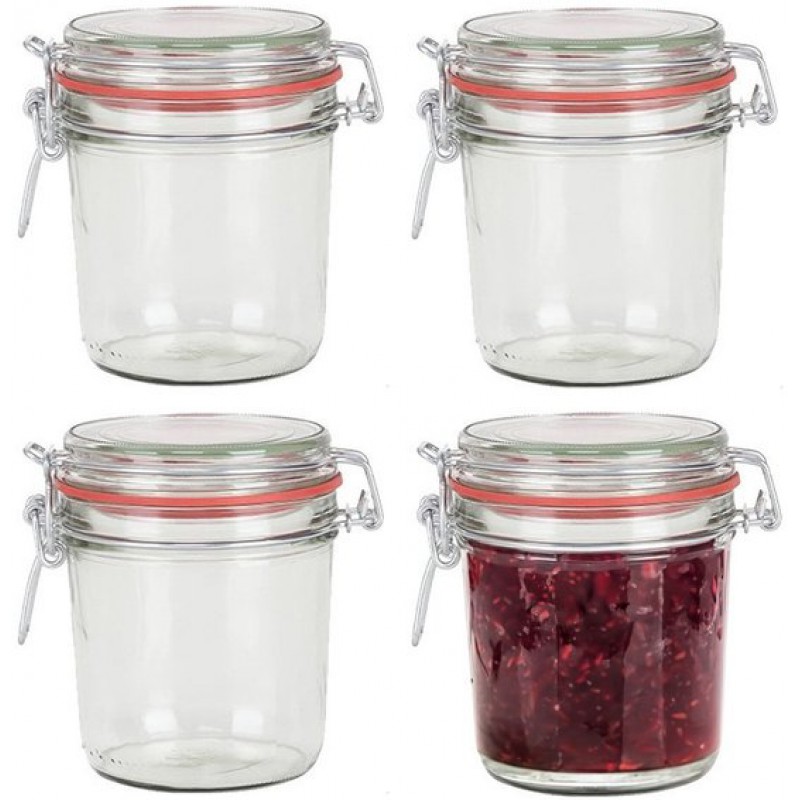 Einmachgläser/konservierungsgläser - 8er-set - Glas - 400 Ml - Clipverschluss - Transparent - Vorratsgläser