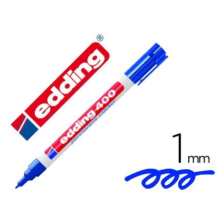 Rotulador Edding Marcador Permanente 400 Azul Punta Redonda 1 Mm Recargable (pack De 10 Uds.)
