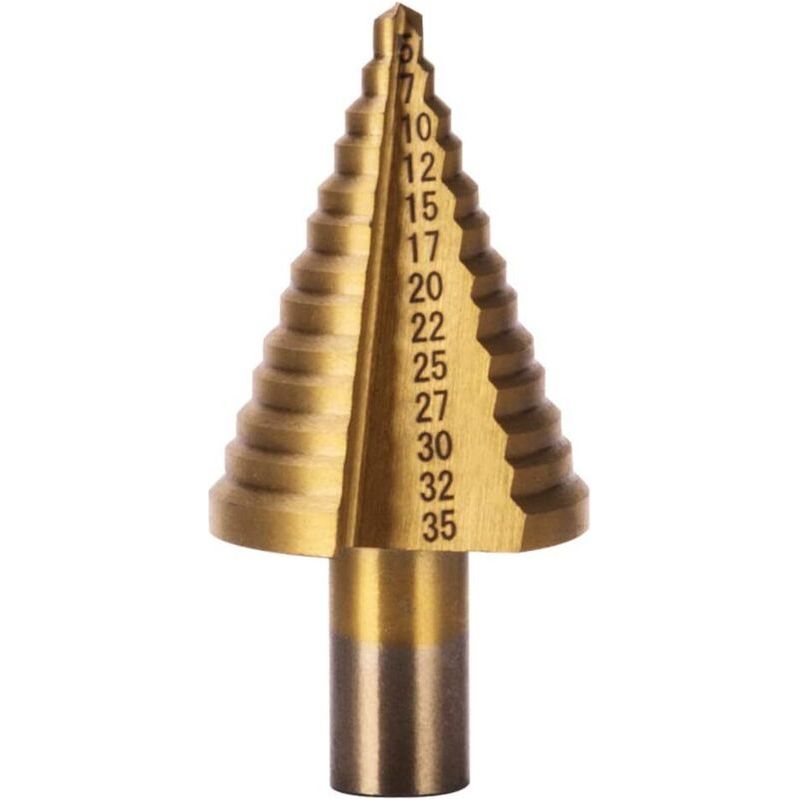 Hss-titan-stufenbohrer 5–35 Mm – Zum Bohren Von Kunststoff, Kupfer Und Aluminium – Inklusive Aufbewahrungskoffer – Hitzebeständig Und Korrosionsbeständig