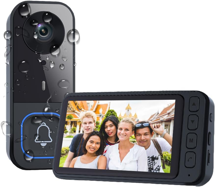 Kabellose Türklingel Mit Kamera, 4,5-zoll-hd-ips-bildschirm, Video-gegensprechanlage, Zwei-wege-audio, Große Reichweite, Kein Wlan Oder App Erforderlich, Nachtsicht