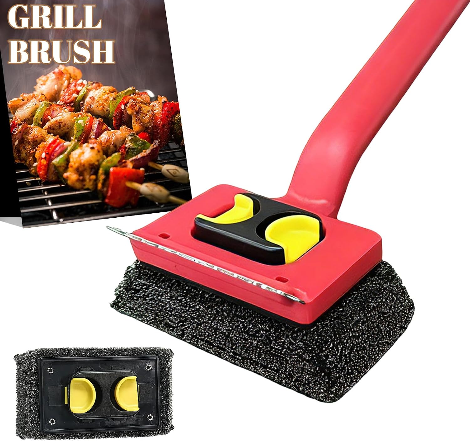 Haarlose Grillbürste, Sichere Dampfbürste Mit Ersatzkopf Und Isoliertem Griff – Für Gas-/holzkohle-/keramik-/gusseisengrills (grillzubehör)