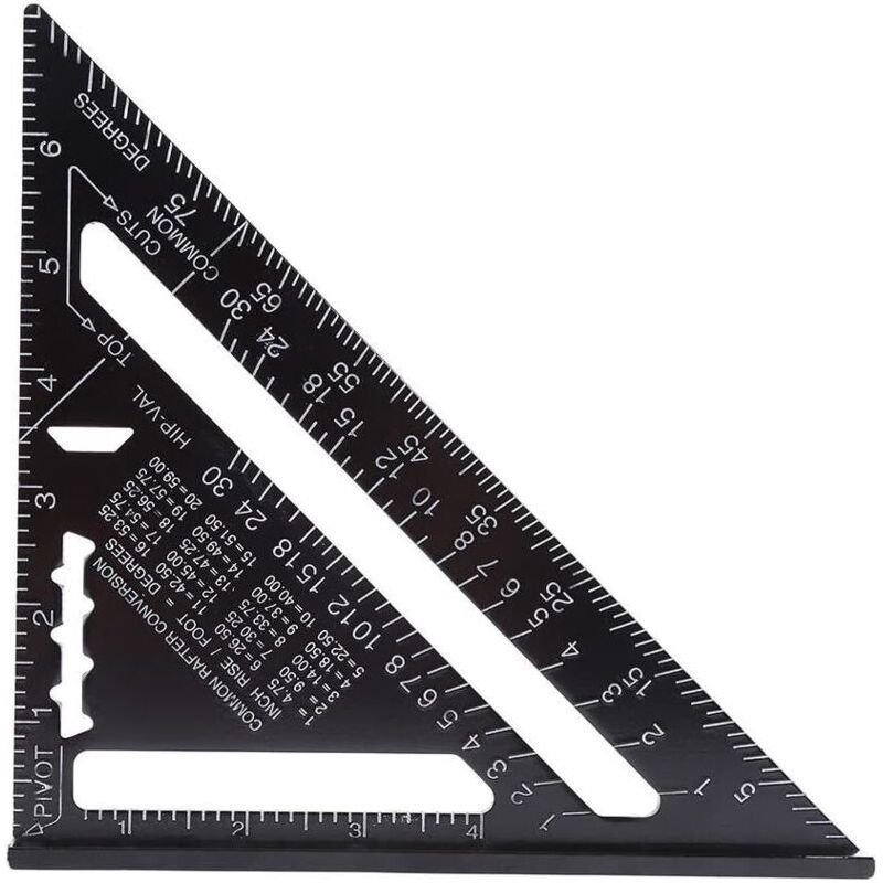 7-zoll-aluminiumwinkel – Hohe Präzision Für Winkelschnitte – Mattschwarze Oberfläche – Metrisches Und Imperiales System