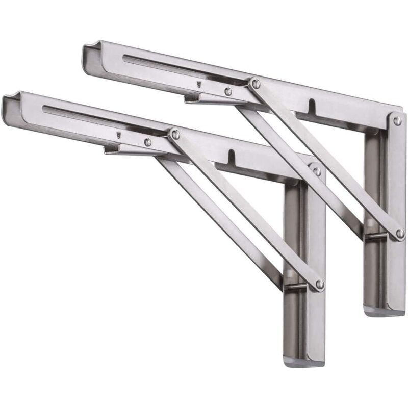 Klappbare Wandhalterung – 2er-pack – Edelstahl 304 – Tragkraft: 136 Kg – Abmessungen: 350 Mm X 175 Mm – Für Regale Und Tische