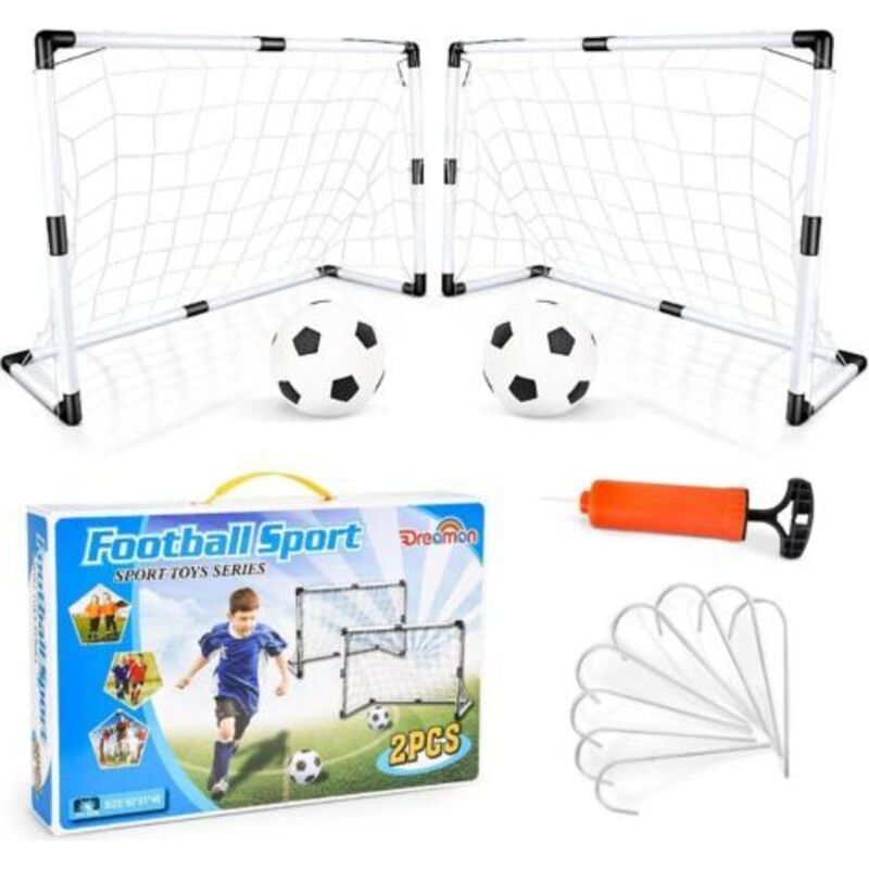 Set Mit 2 Fußballtoren Und Bällen Für Kinder, Sportspielzeug Für Drinnen Und Draußen