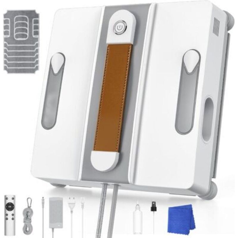 Fensterputzroboter, Automatischer Fensterputzroboter Mit 4 Düsen, 3 Reinigungsmodi, Intelligenter Navigation, Kantenerkennung, Sicherheitssystem, Fernbedienung Und 6 Reinigungstüchern