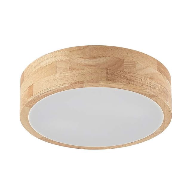 [gebraucht] B-ware Lindby Deckenlampe Tanju Led Lampe Leuchte Dimmbar Holz Ø30cm Weiß 2-flg