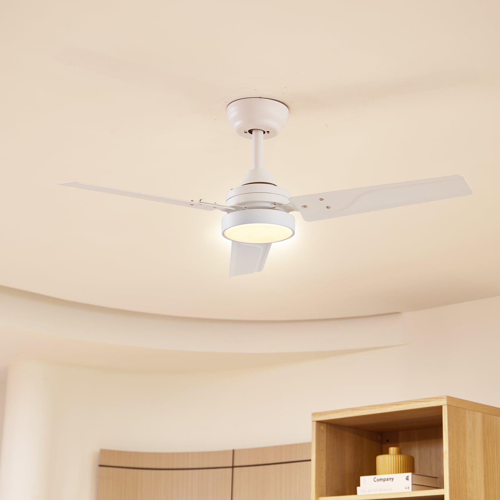 [neuwertig] B-ware Lindby Led-deckenventilator Aerallo Weiß Cct Leise 105 Cm 18 W Fernbedienung