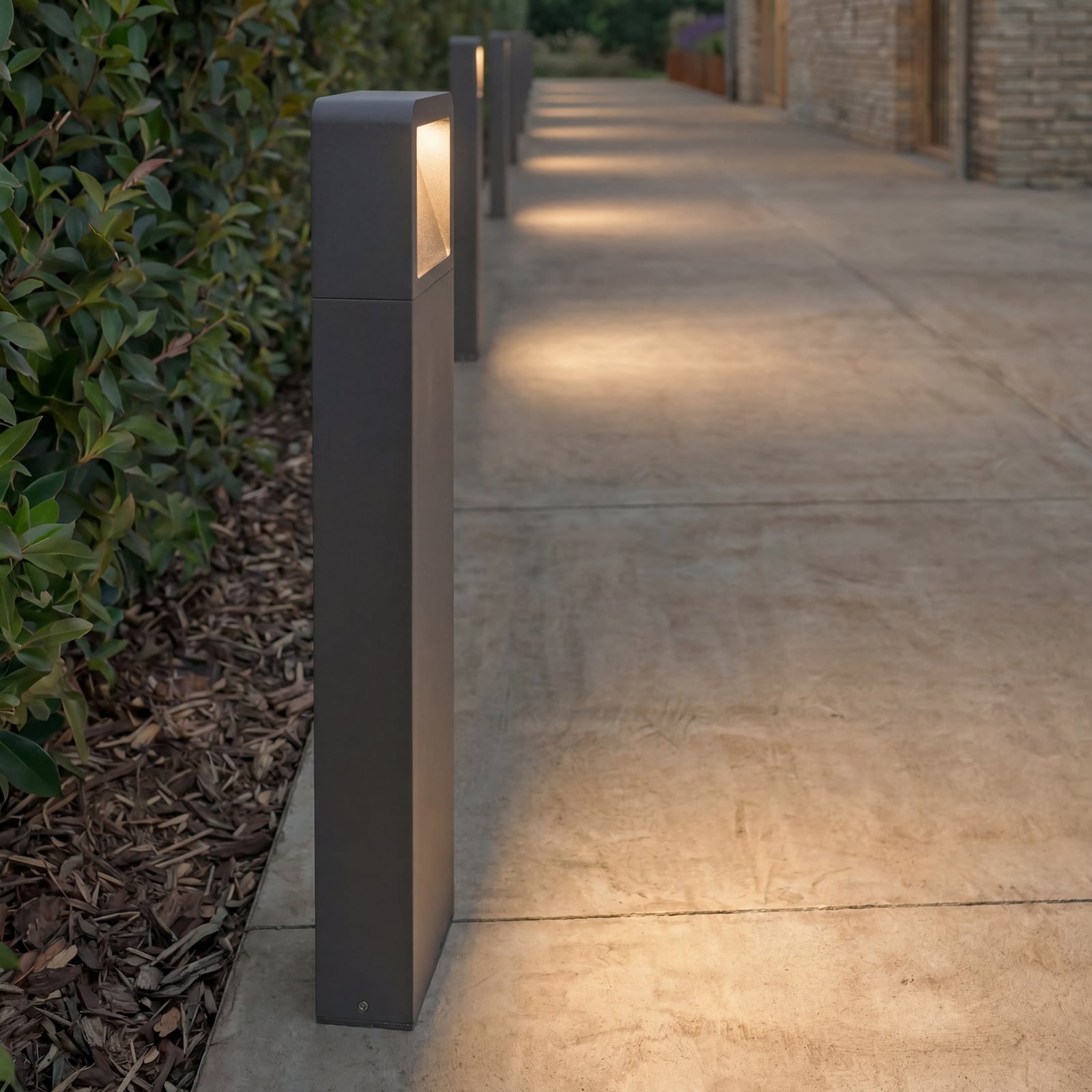 [neuwertig] B-ware Lucande Wegeleuchte Gartenleuchte Leya Led Pollerleuchte Anthrazit 65cm Ip54