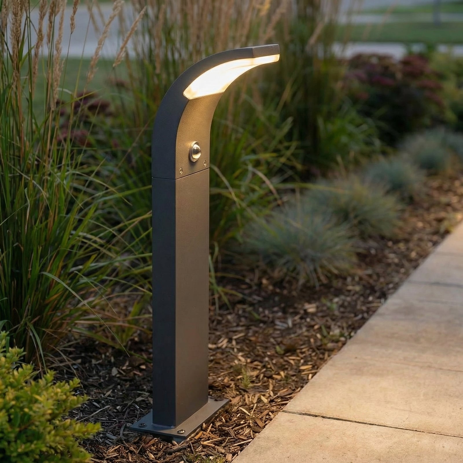 [neuwertig] B-ware Lucande Wegeleuchte Timm Led Gartenlampe Mit Bewegungsmelder Anthrazit 60cm Ip54