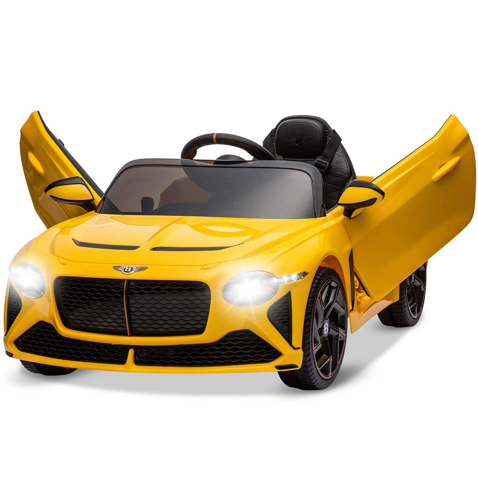 Voiture Électrique Enfant 12v Bentley Officielle, Télécommande, Suspensions, 3 Vitesses, Led, Bluetooth, Dès 3 Ans, Gelb