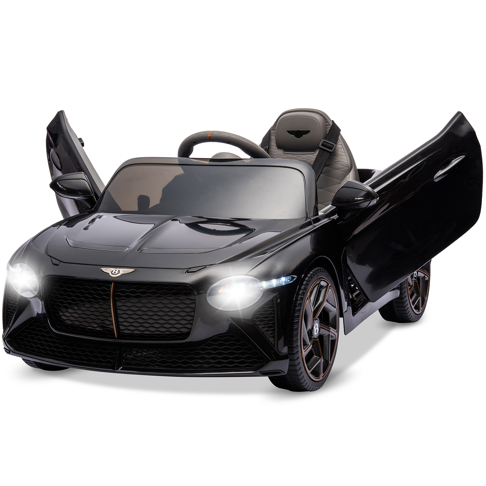 Voiture Électrique Enfant 12v Bentley Officielle, Télécommande, Suspensions, 3 Vitesses, Led, Bluetooth, Dès 3 Ans, Schwarz