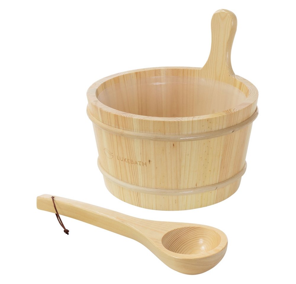 Luxebath Sauna Zubehör Set, Holzeimer Und Saunakelle, Saunaset Als Geschenk Bild 3