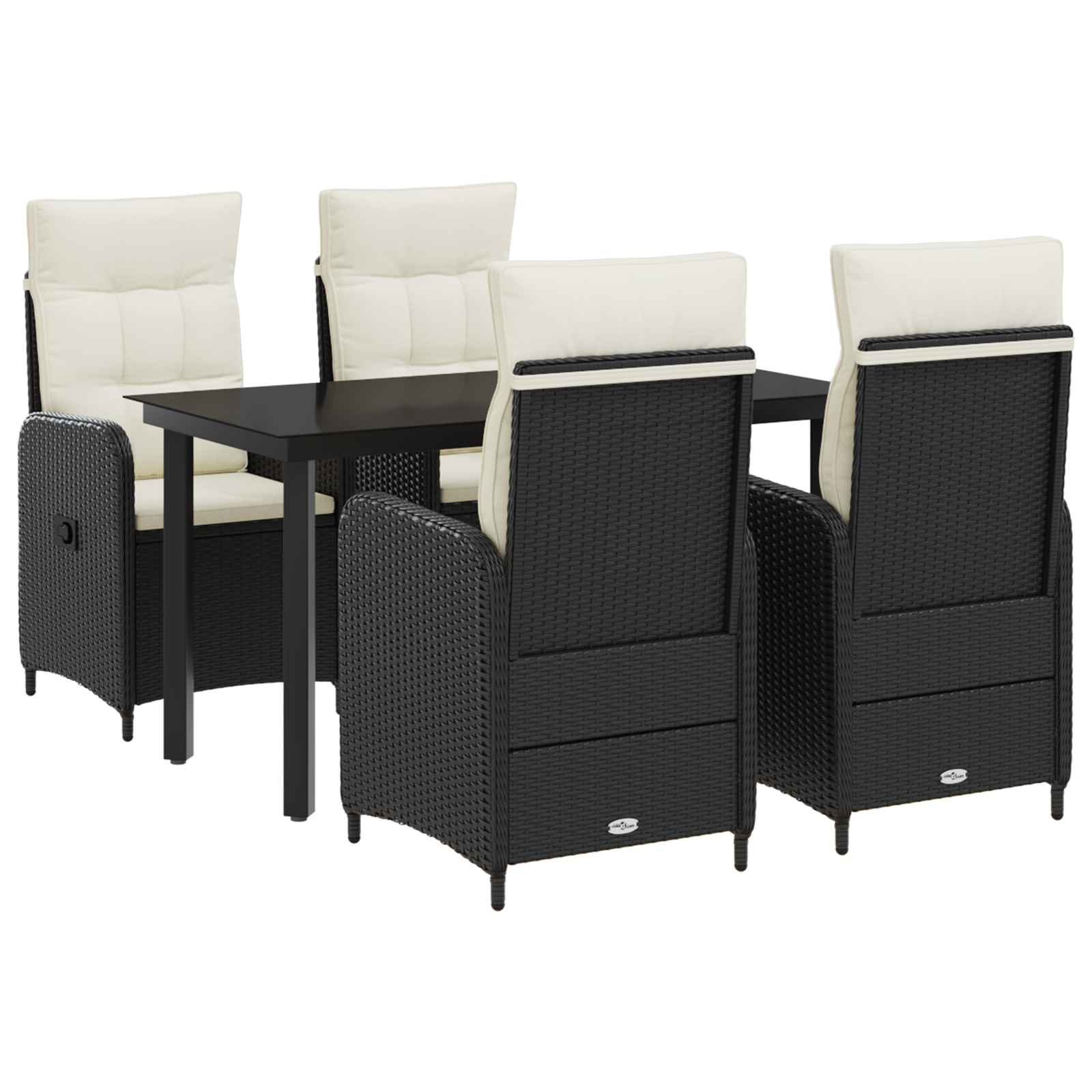 Maison Exclusive - Garten Essgruppe 5 Stk. Schwarz Und Cremeweiß