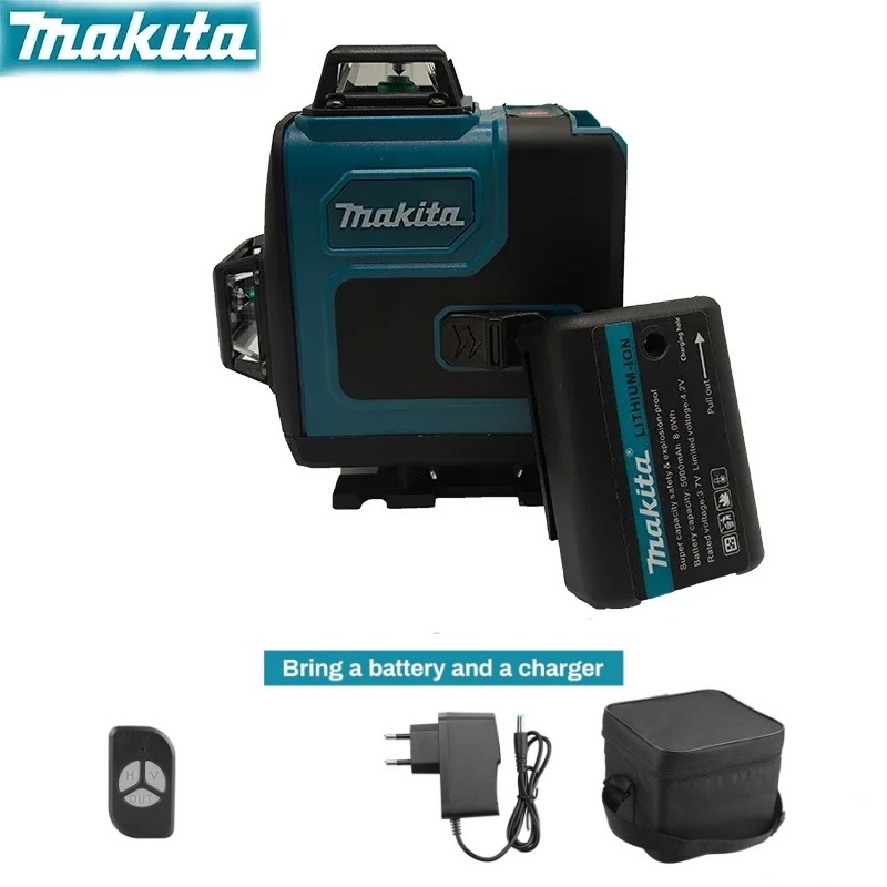Livella Laser 4d 16 Linee Verde 360° Per Cantiere - Con Batteria E Caricabatterie