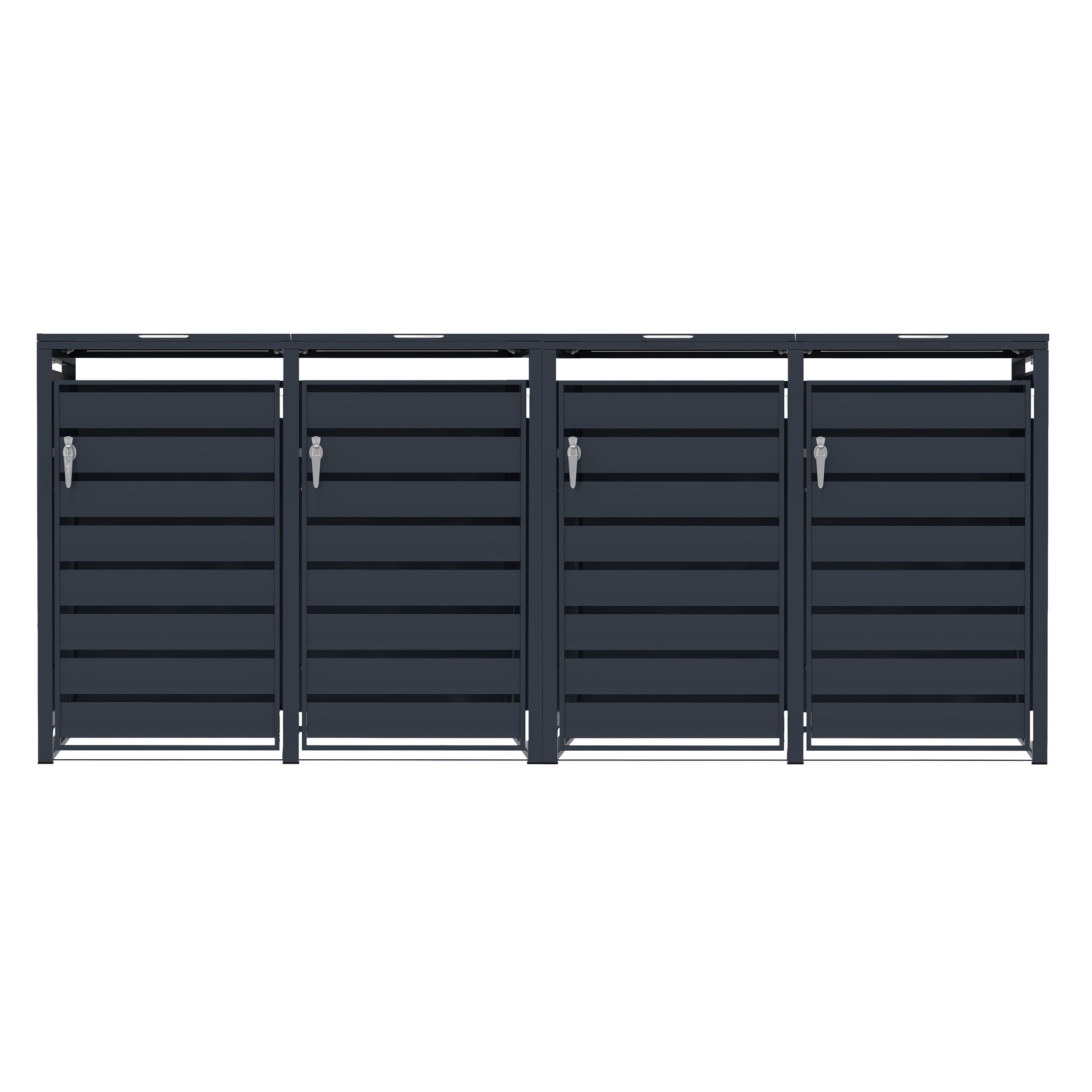 Vierfach Mülltonnenbox Aus Metall Mit Grauer Türmonster Shop